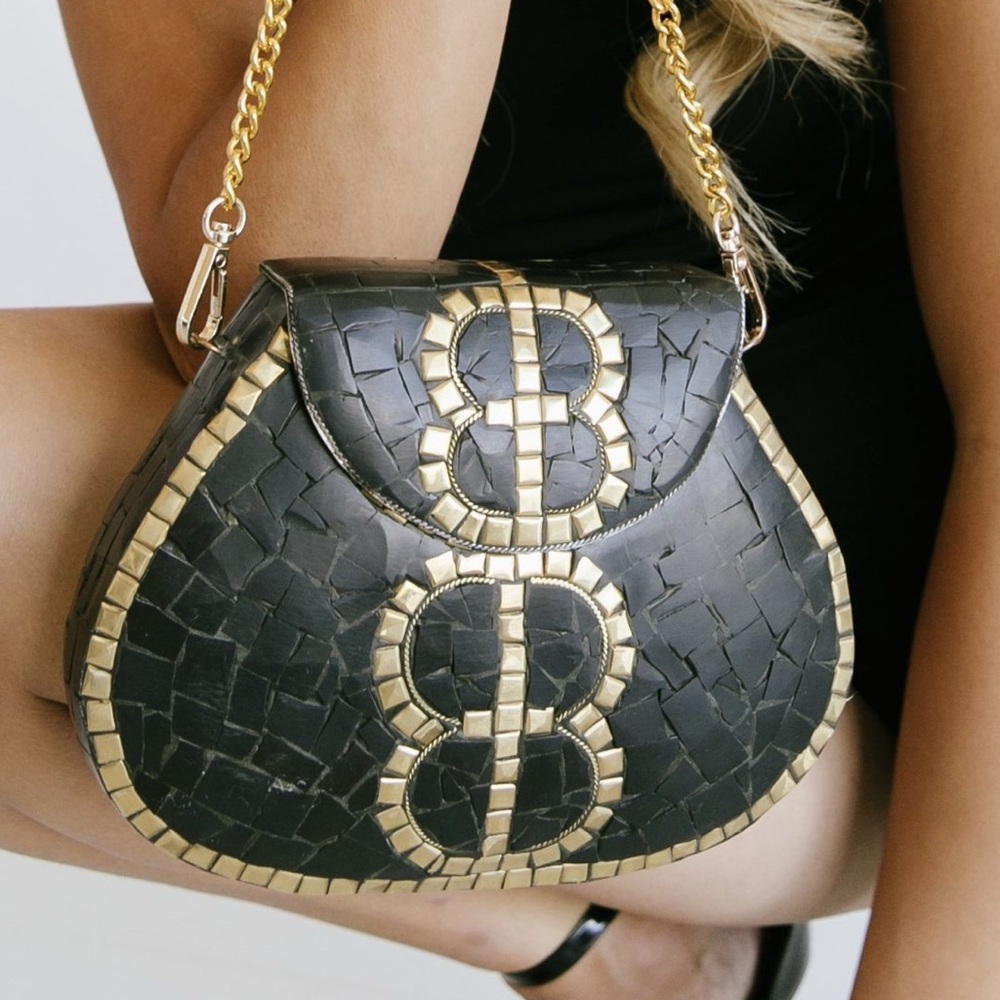 Black and Gold Crossbody Bag